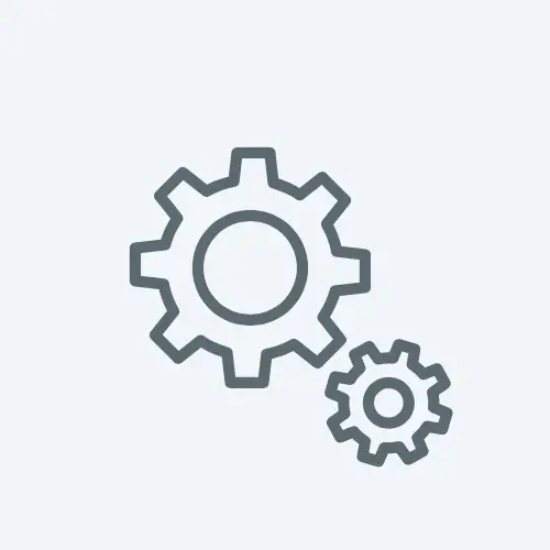 icon of mechanical cogs to denote on page seo and off page seo