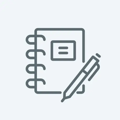 note book and pen icon to denote seo content and copywriting