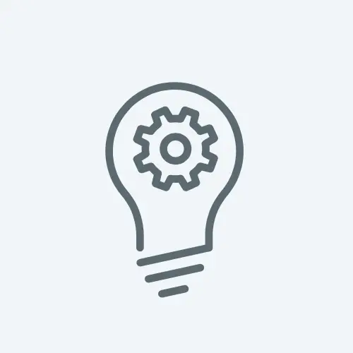 light bulb with cog icon to denote seo keyword research